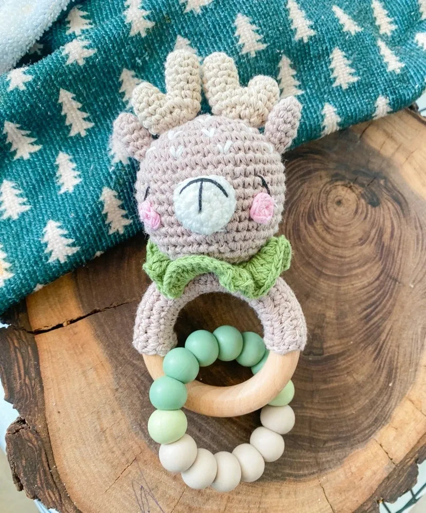 Deer Crochet Teether Rattle