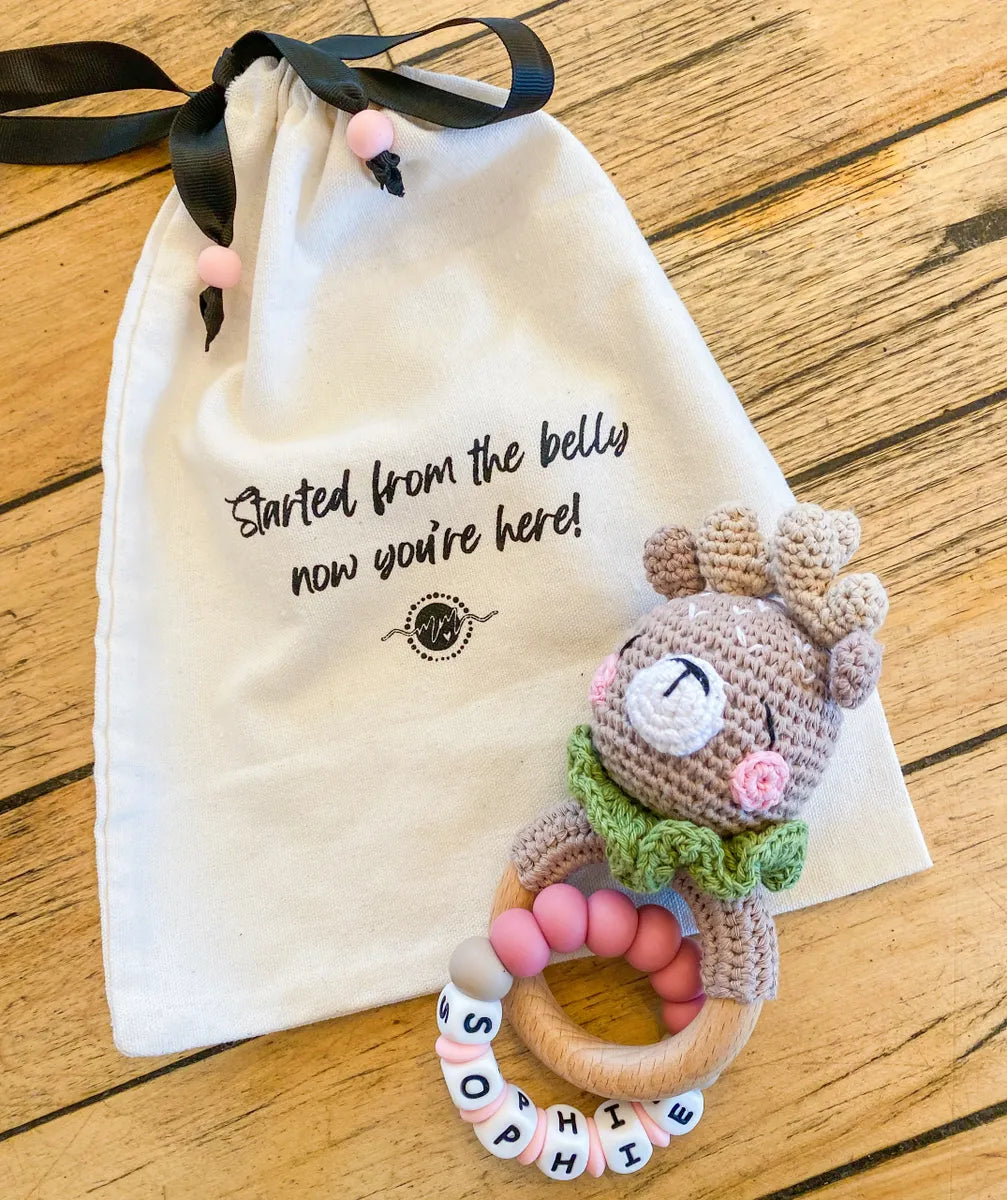 Deer Crochet Teether Rattle