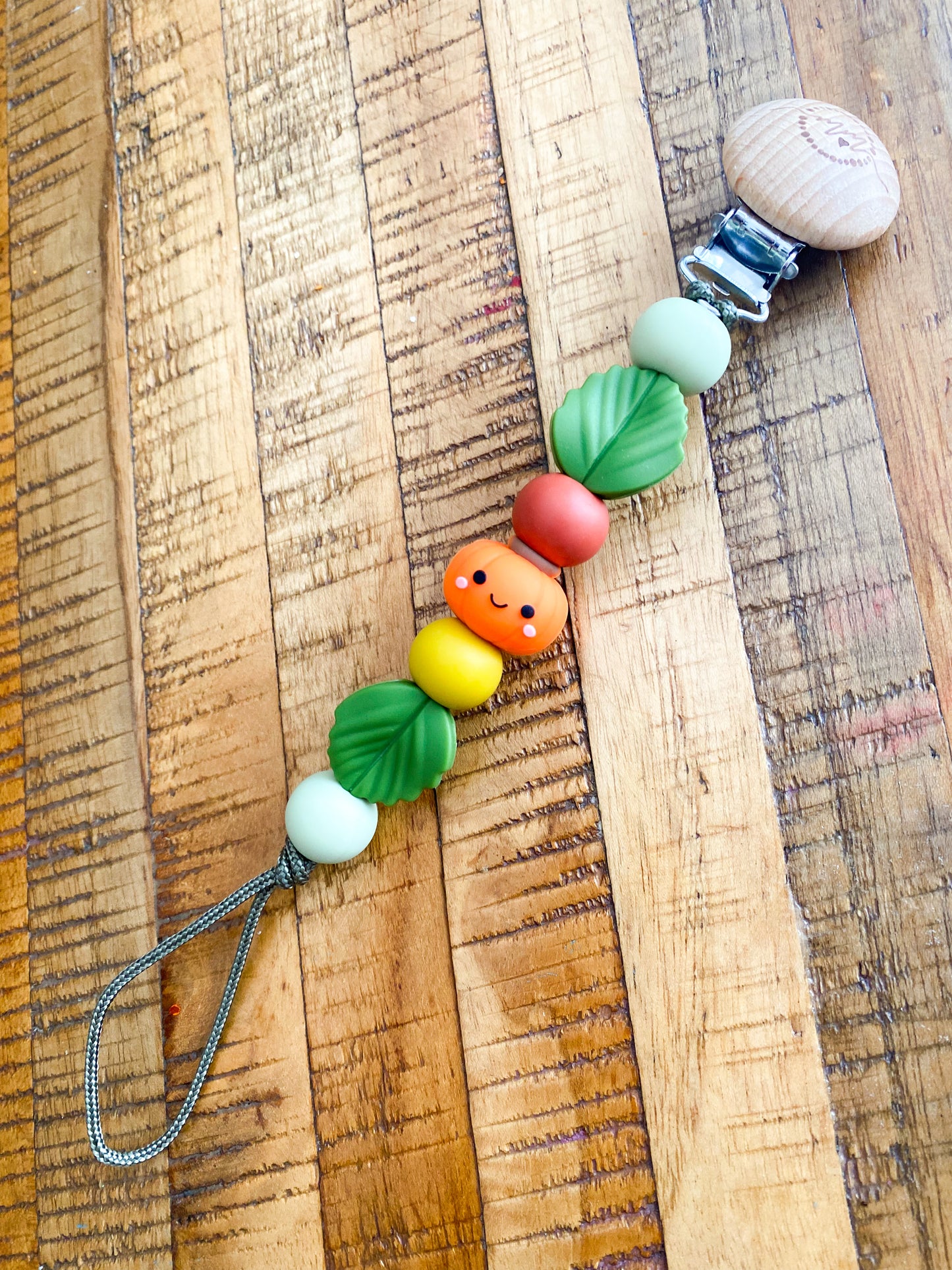 Pumpkin Pacifier Clip