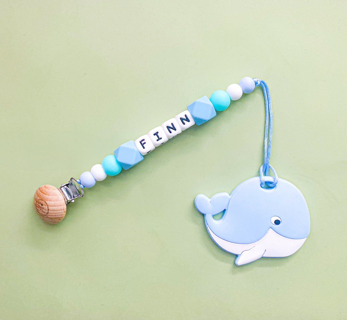 Whale Teether + Clip
