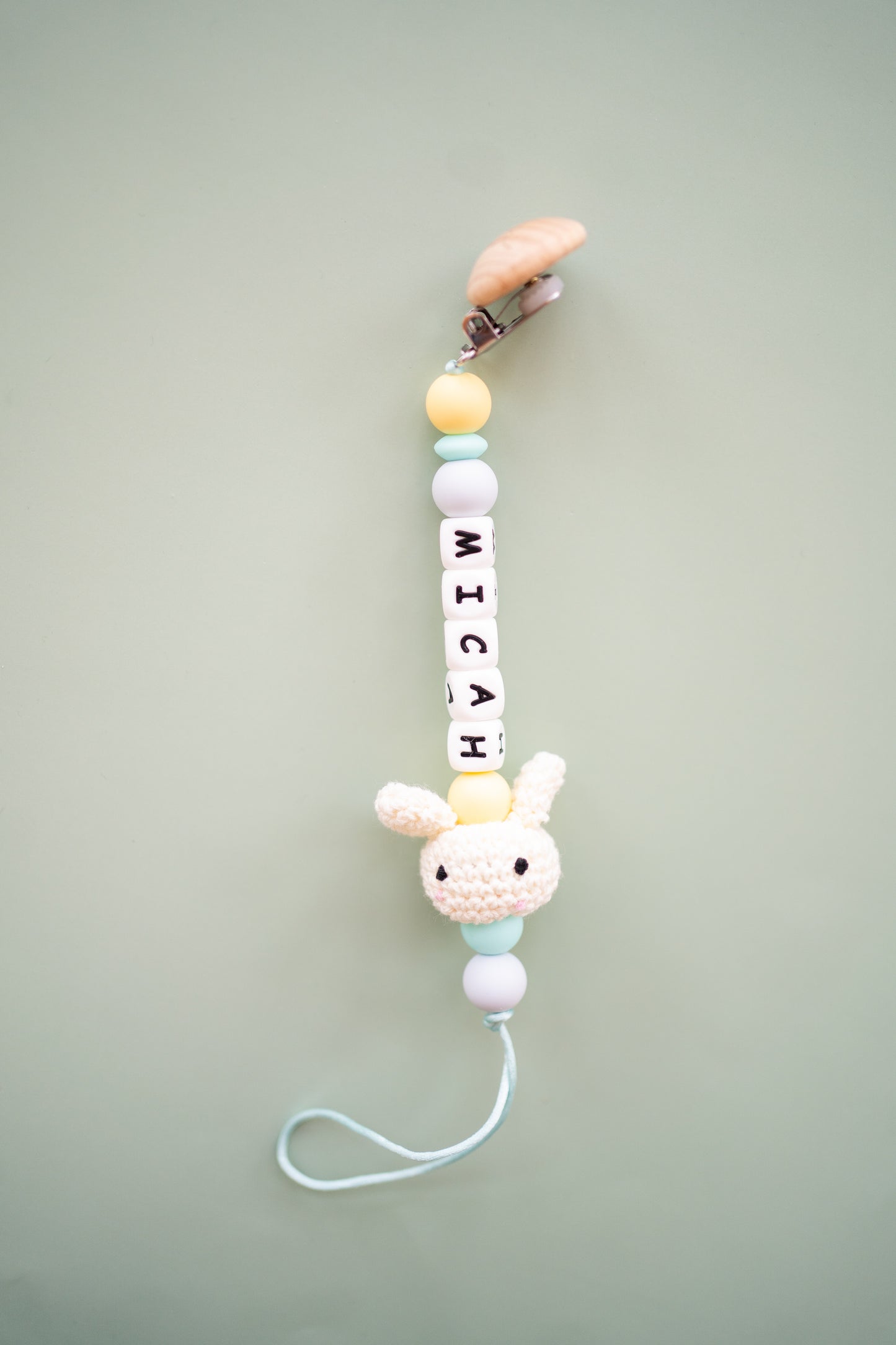 Personalized Bunny Pacifier Clip