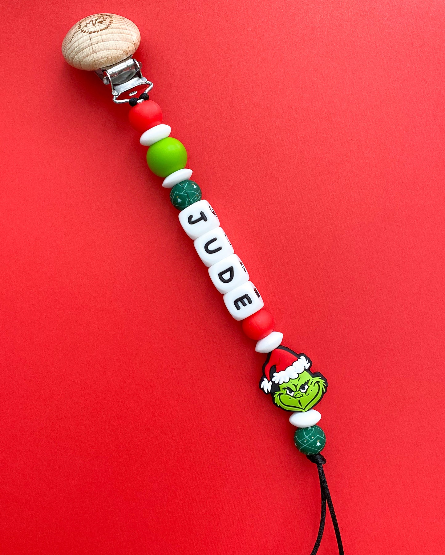 Grinch Pacifier Clip