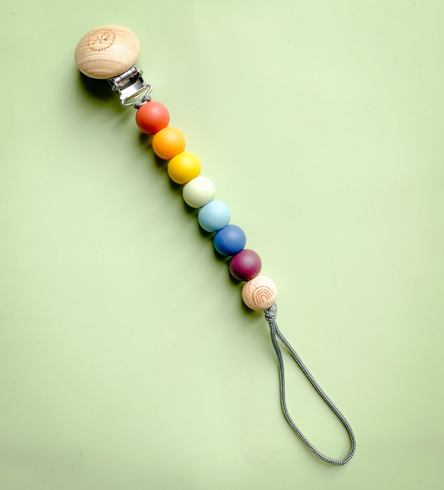 Rustic Rainbow Pacifier Clip
