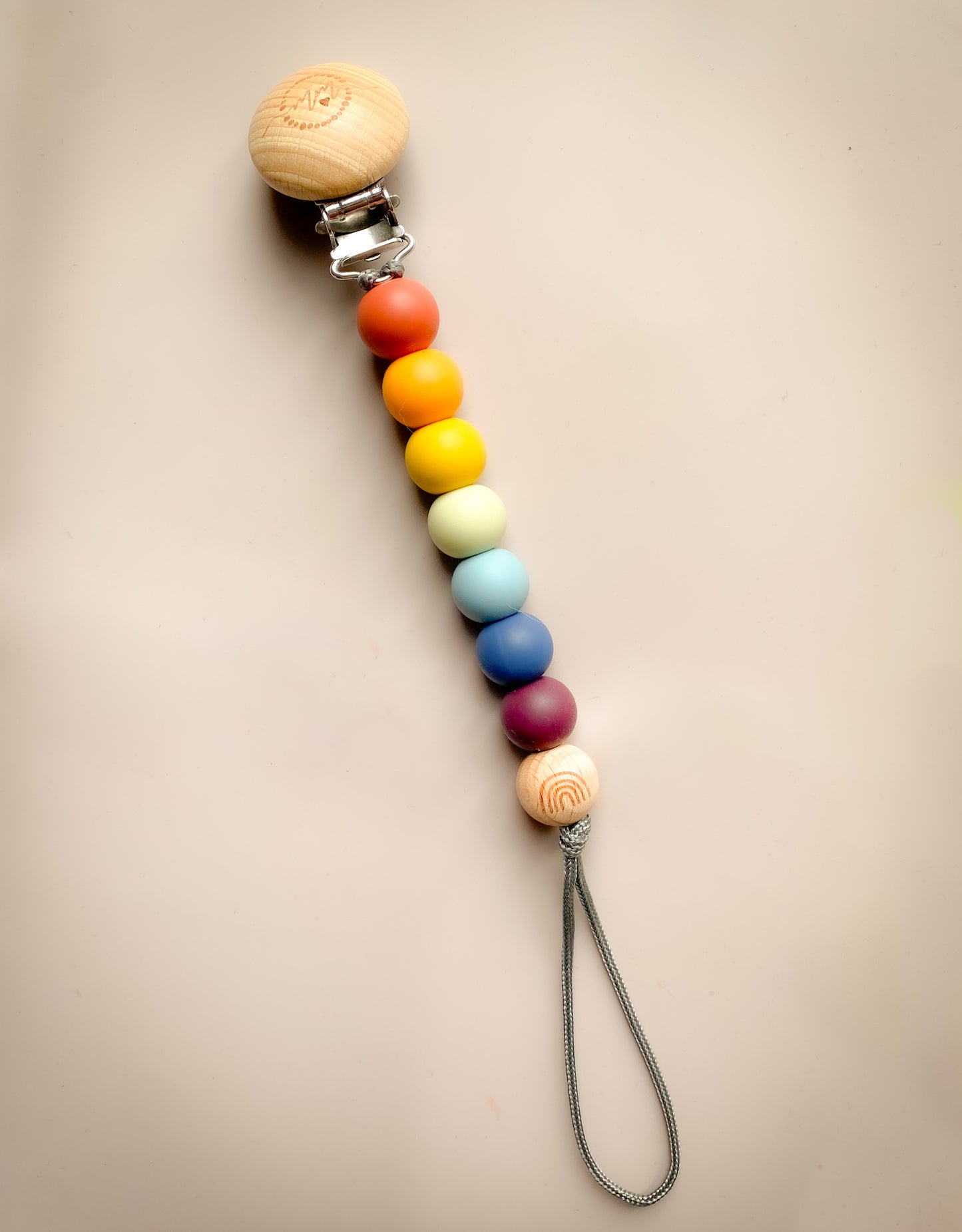 Rustic Rainbow Pacifier Clip