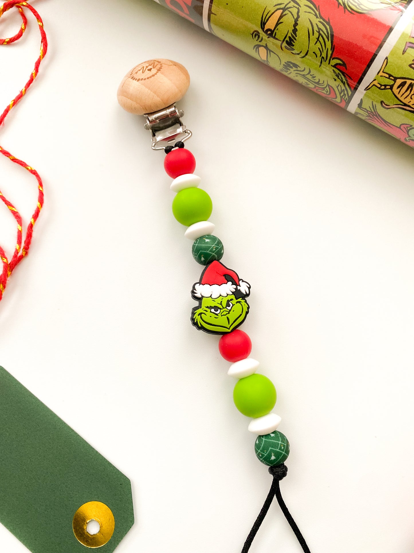 Grinch Pacifier Clip