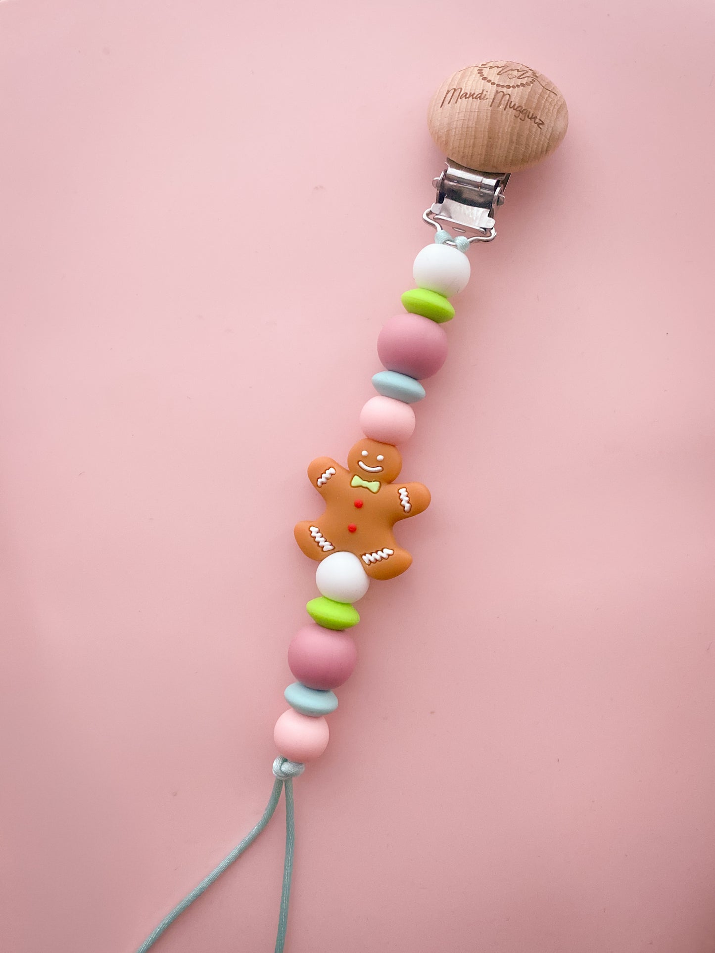 Gingerbread Pacifier Clip