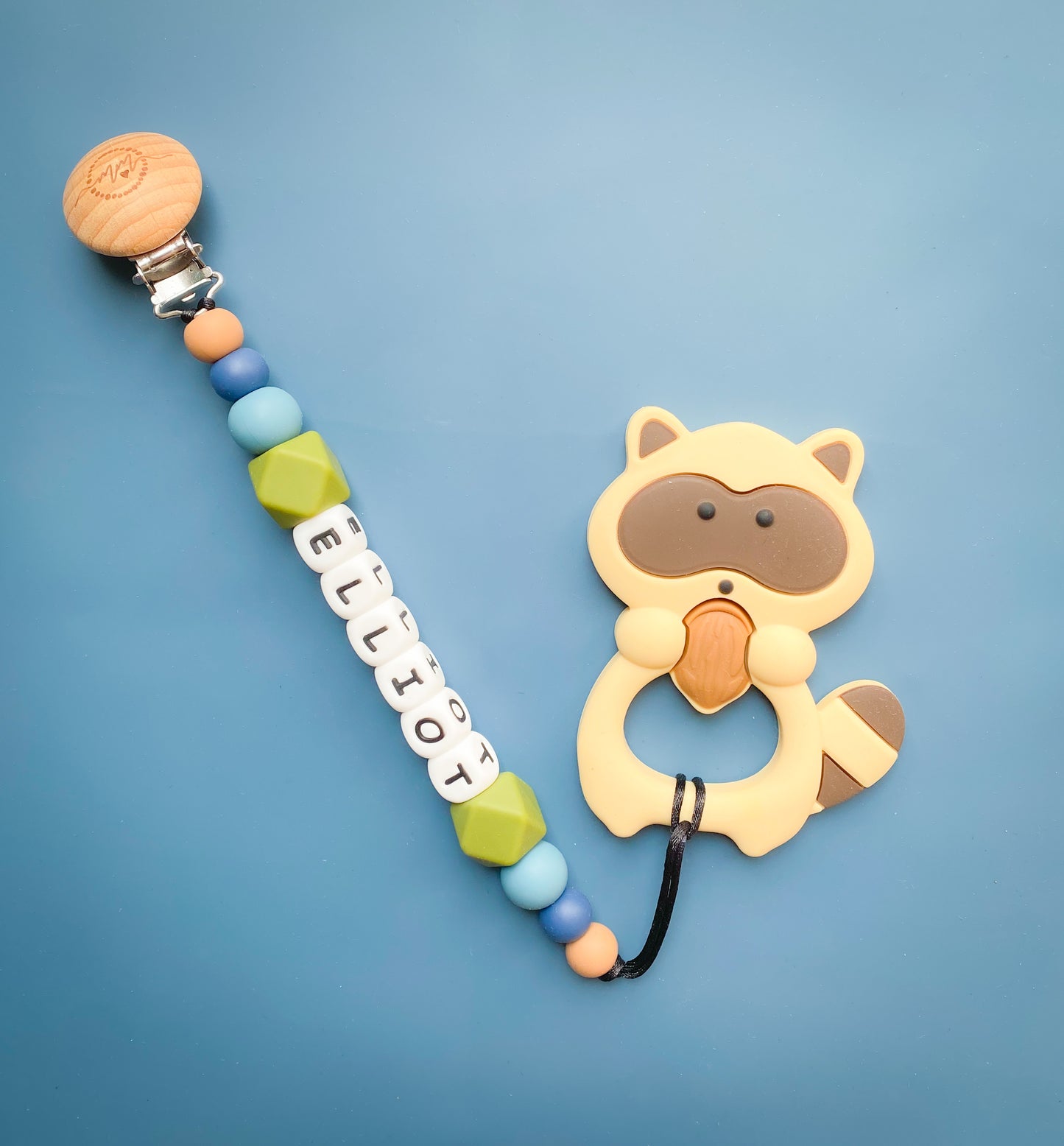 Raccoon Teether + Clip