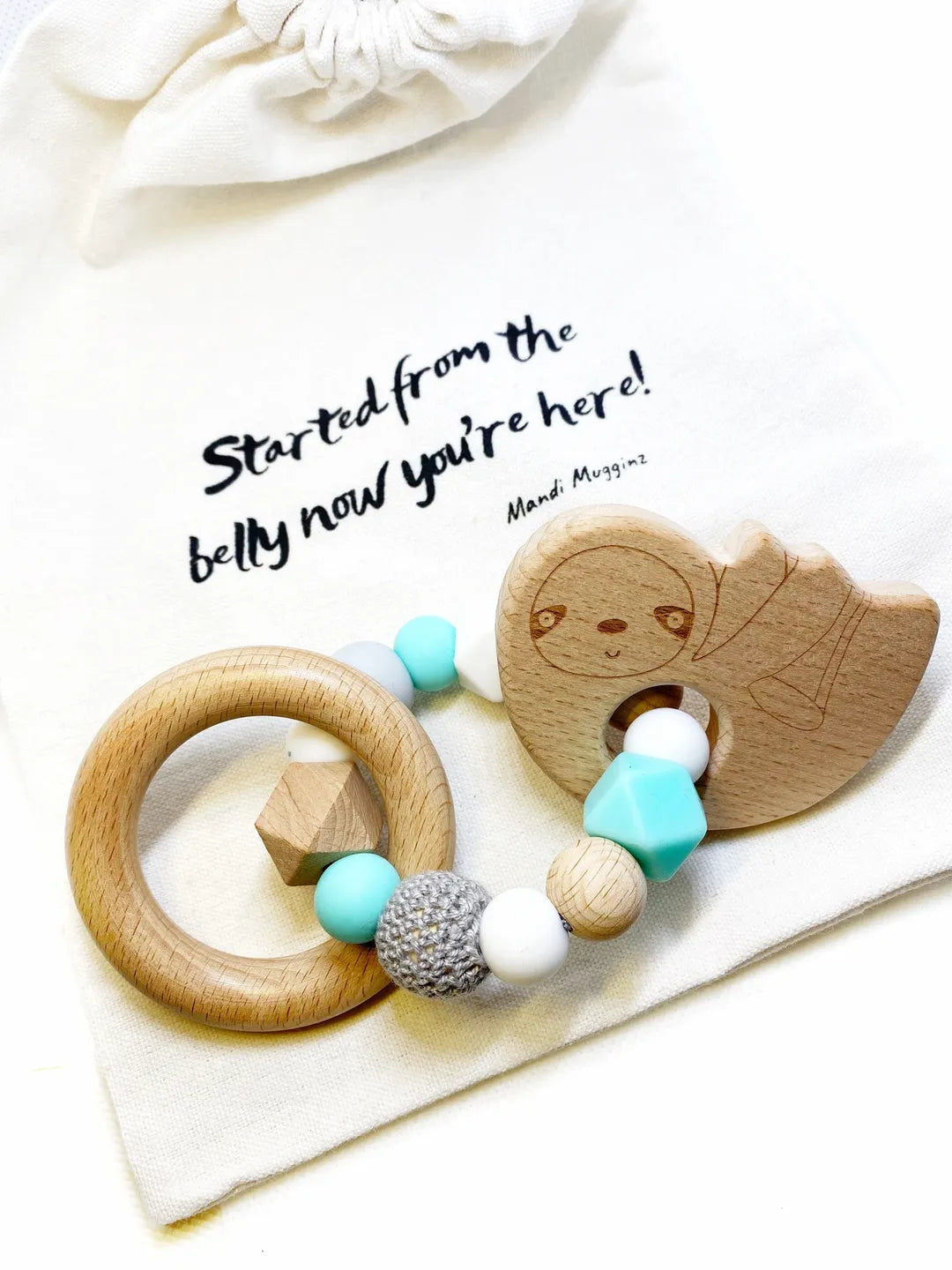 Sloth Wooden Rattle