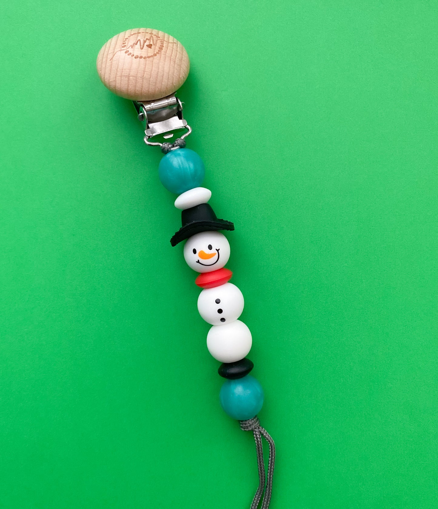 Snowman Pacifier Clip
