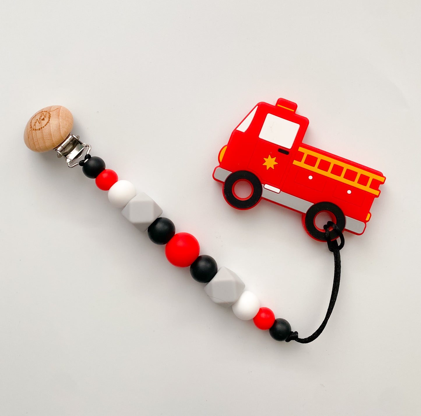 Firetruck Teether + Clip