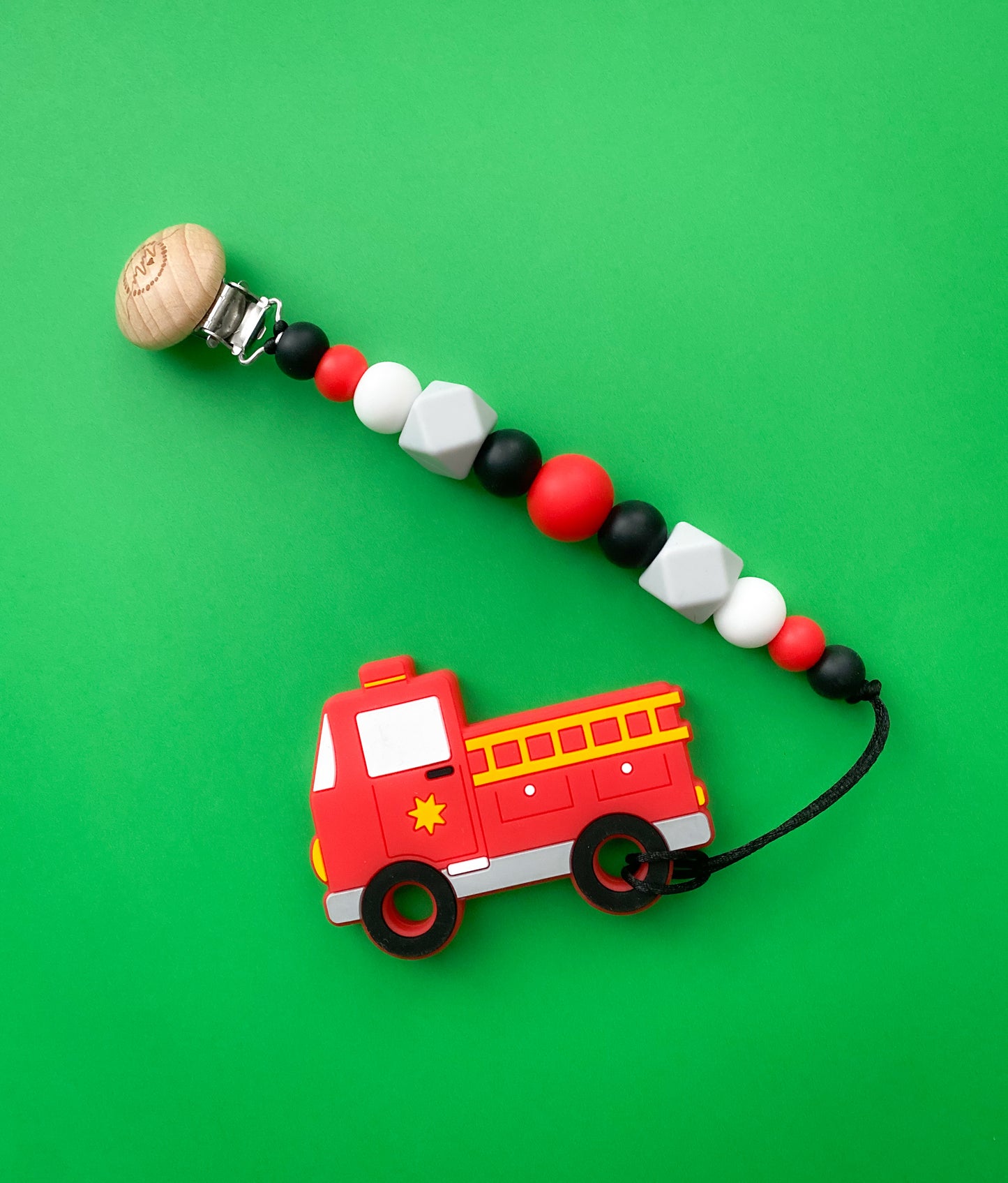 Firetruck Teether + Clip