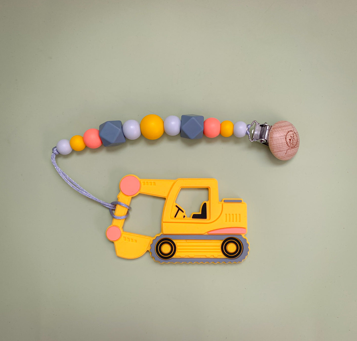 Excavator Teether + Clip