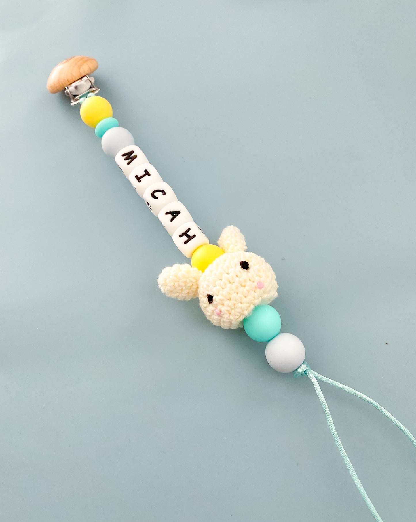 Personalized Bunny Pacifier Clip
