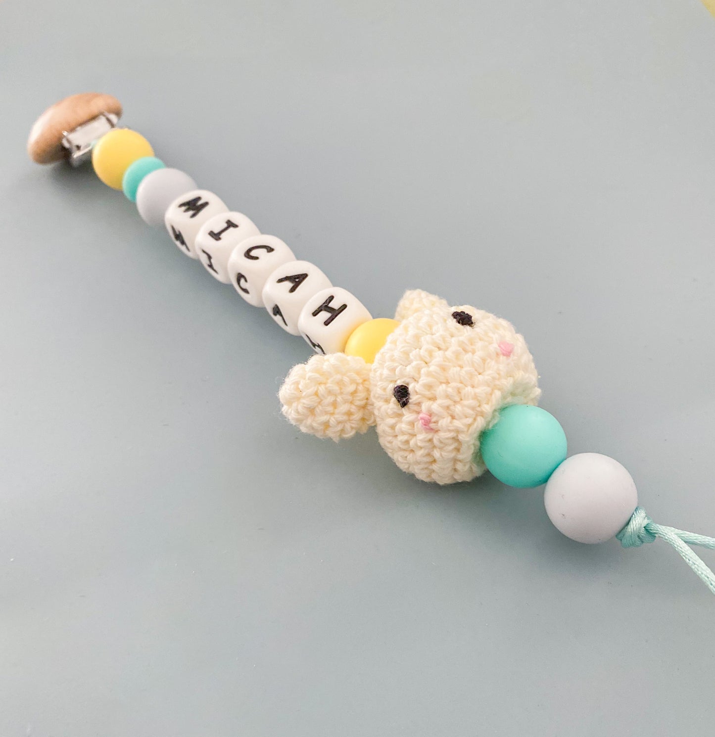 Personalized Bunny Pacifier Clip
