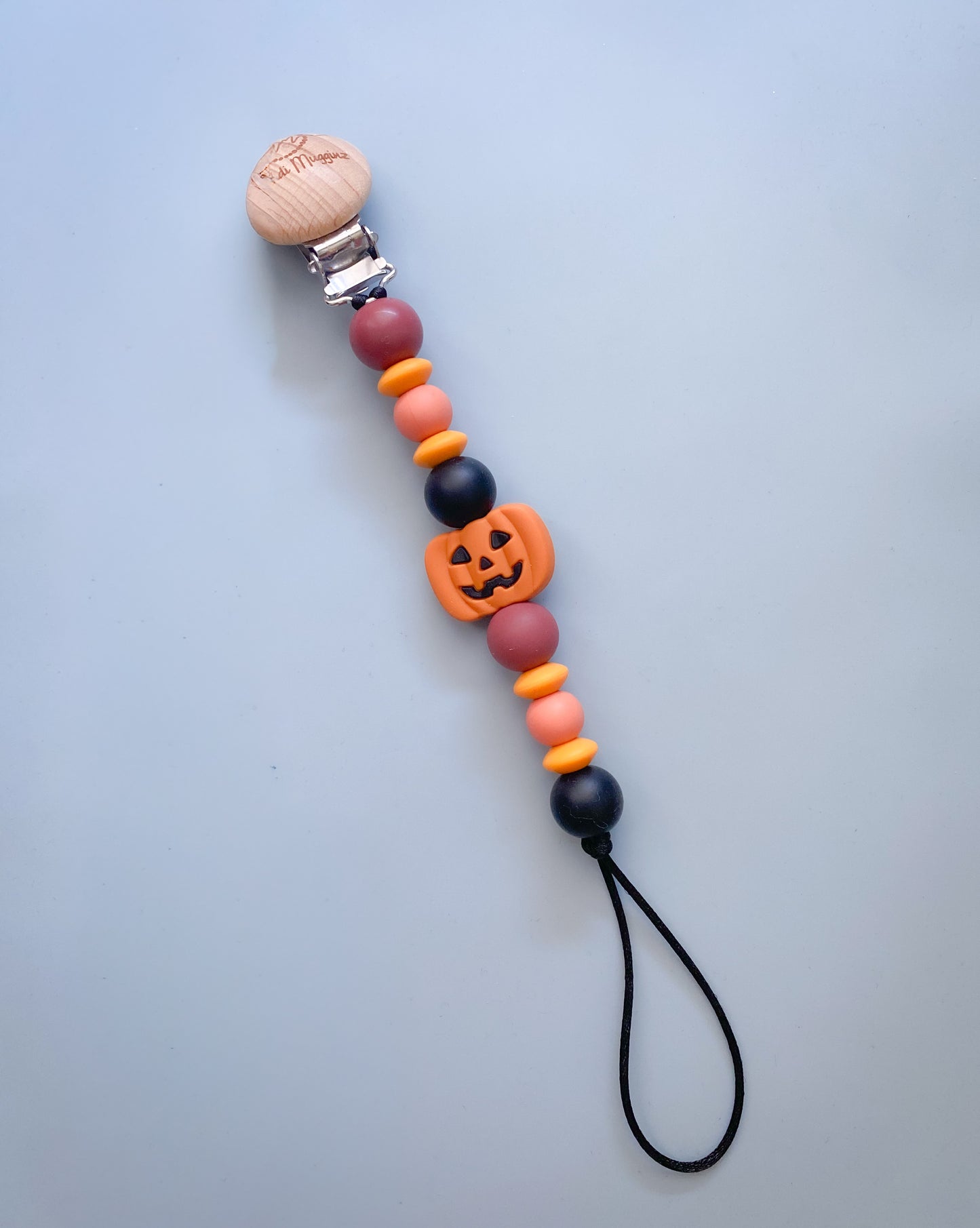 Jack-o-lantern Pacifier Clip