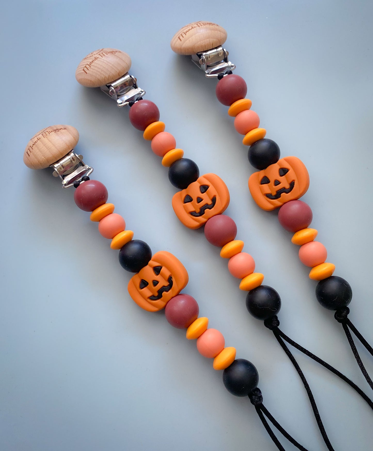 Jack-o-lantern Pacifier Clip