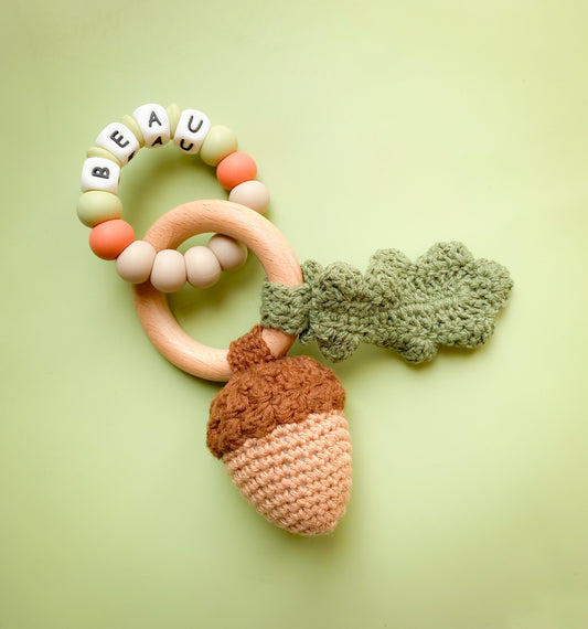 Acorn Teether Rattle