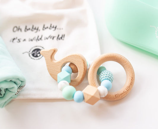 Whale Wooden Rattle Teether