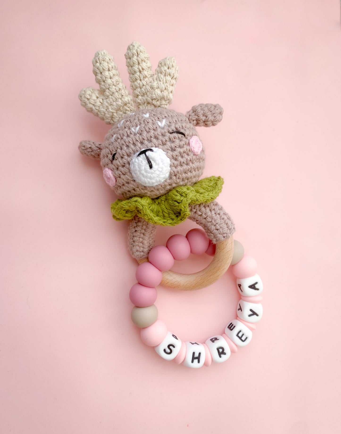 Deer Crochet Teether Rattle