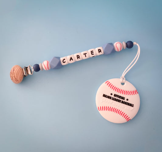 Baseball Teether + Clip