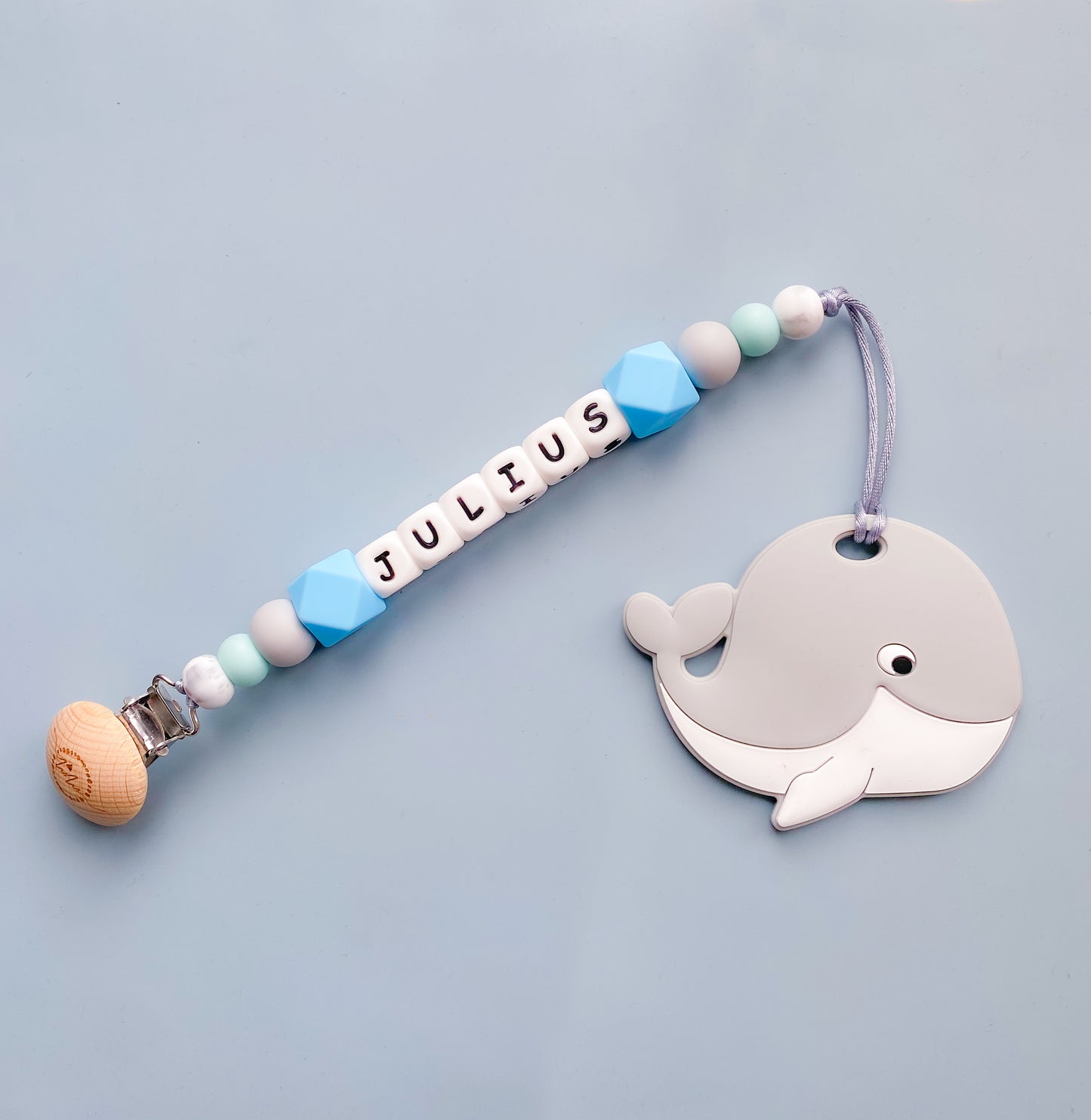 Whale Teether + Clip