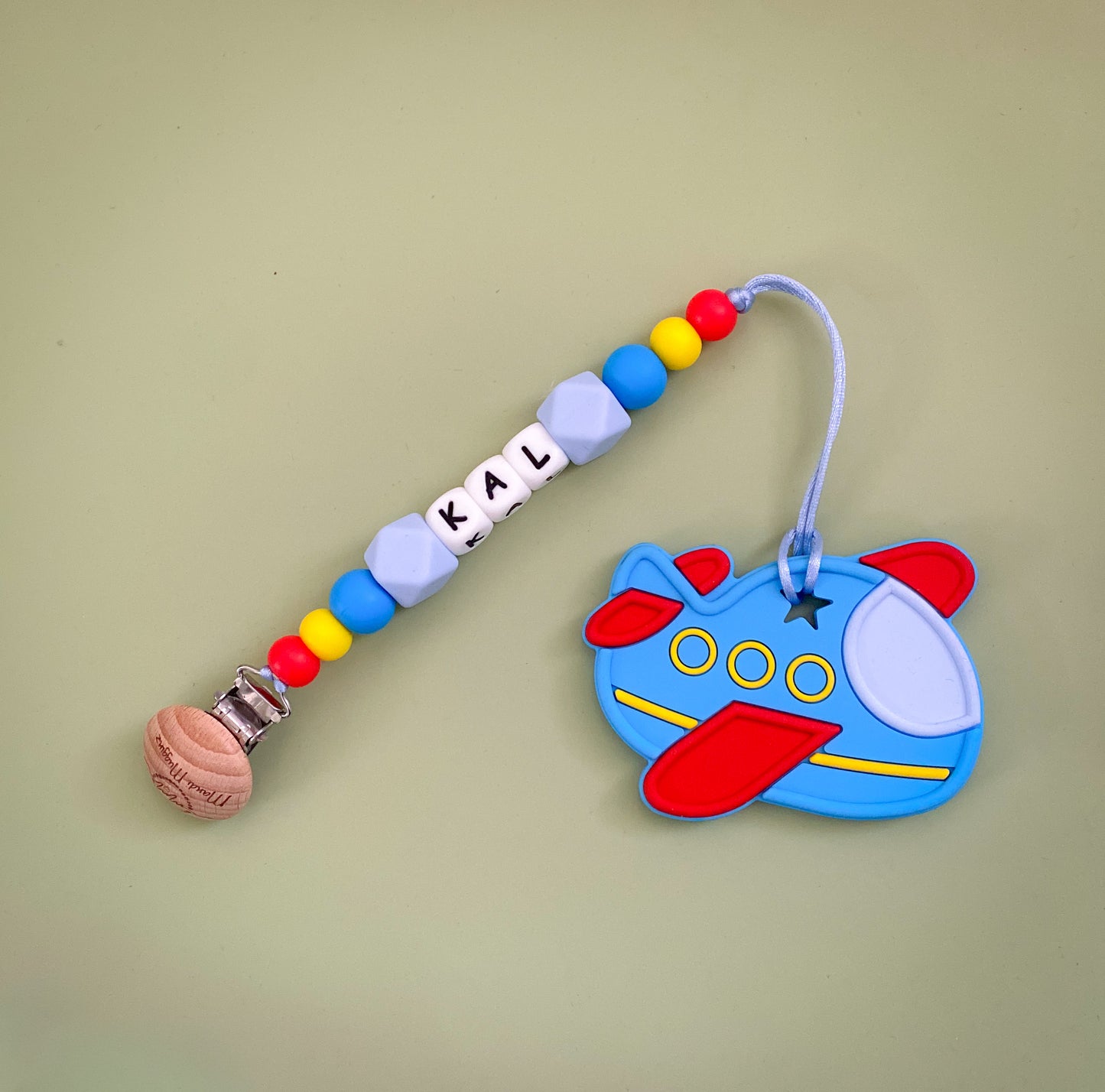 Airplane Teether + Clip