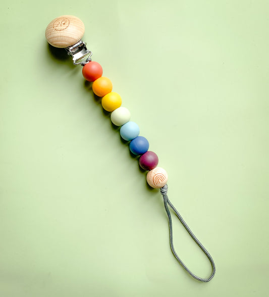 Rustic Rainbow Pacifier Clip