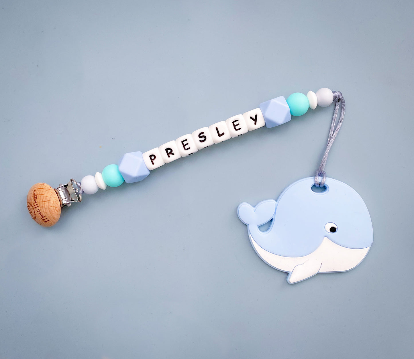 Whale Teether + Clip