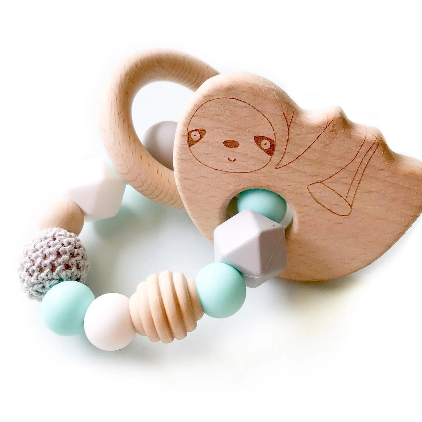 Sloth Wooden Rattle