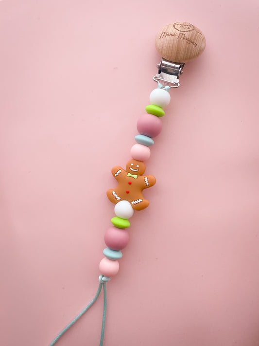 Gingerbread Pacifier Clip