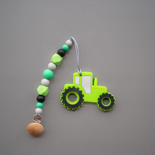 Tractor Teether + Clip