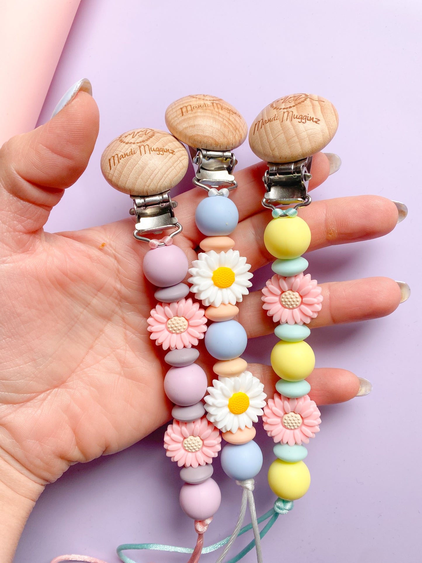 Flower Pacifier Clips