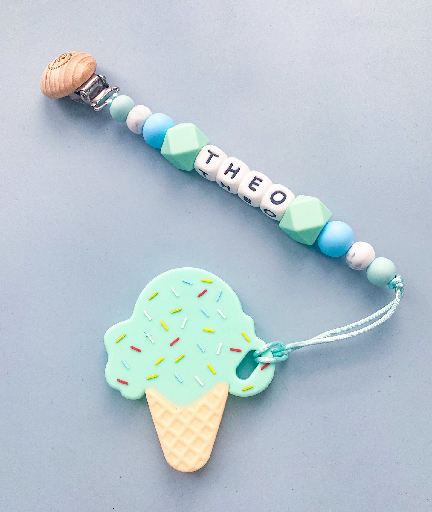 Ice Cream Teether + Clip