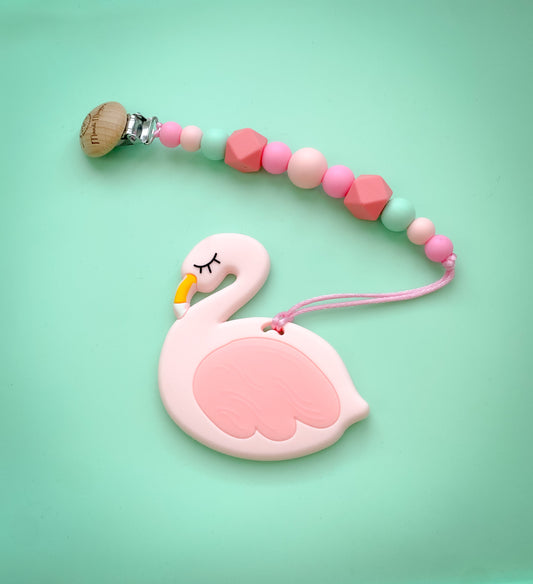 Flamingo Teether + Clip