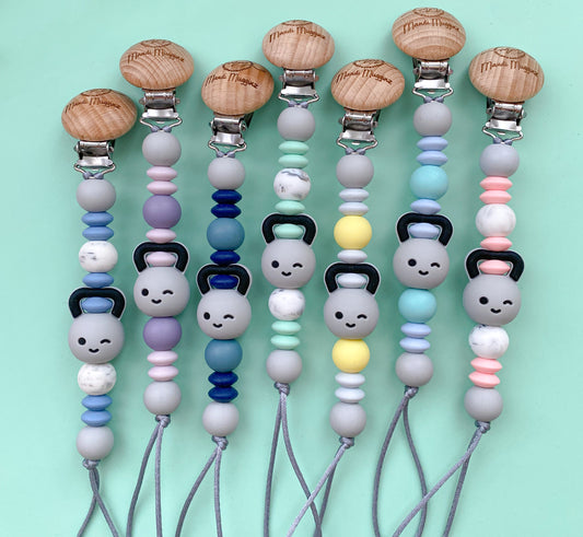 Kettlebell Pacifier Clip