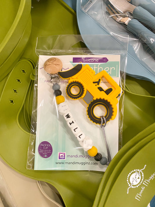 Bulldozer Teether + Clip