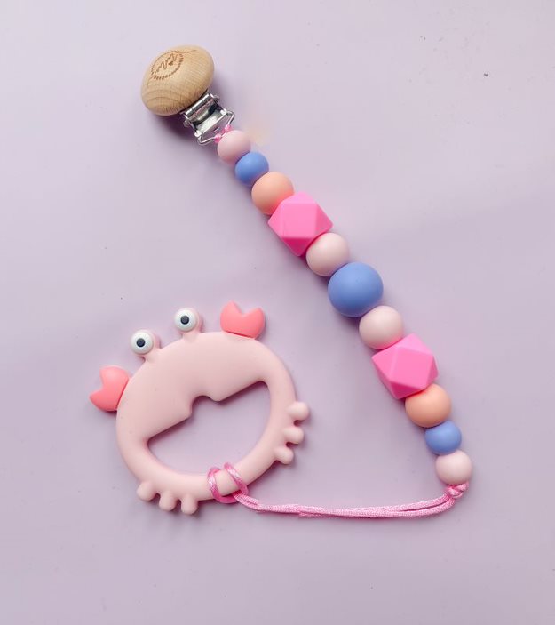 Crab Teether + Clip