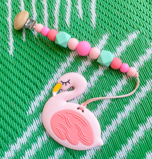 Flamingo Teether + Clip